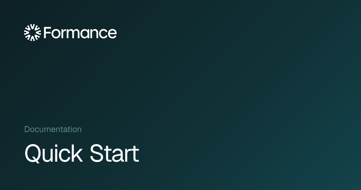 Quick Start - Formance Documentation