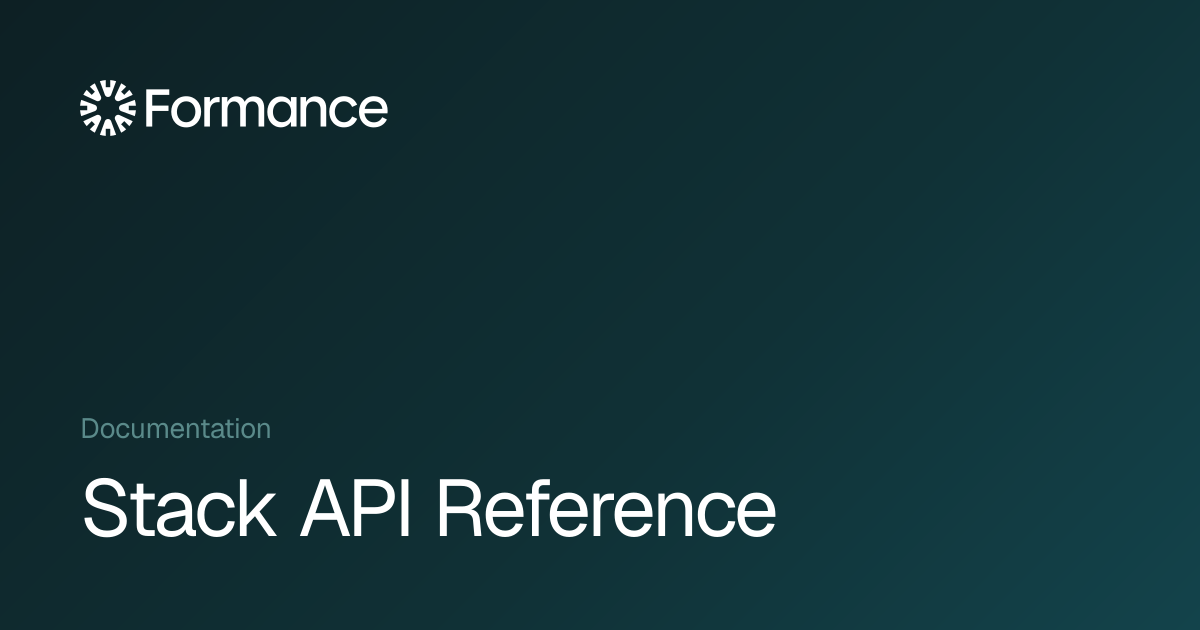 Stack API Reference - Formance Documentation