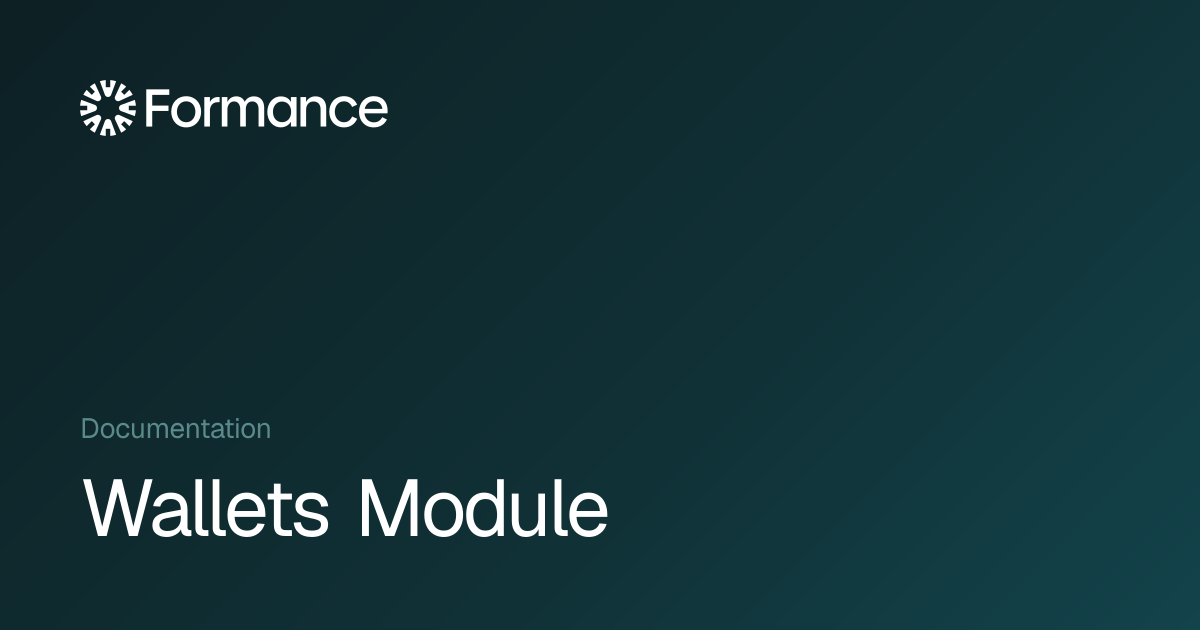 Wallets Module - Formance Documentation